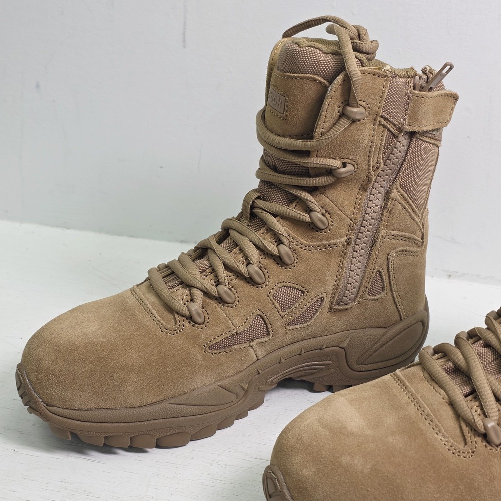 Reebok 8" Rapid Response RB Tactical Boot Coyote Side Zip Comp Toe 8" Sz 7 M - Picture 4 of 13